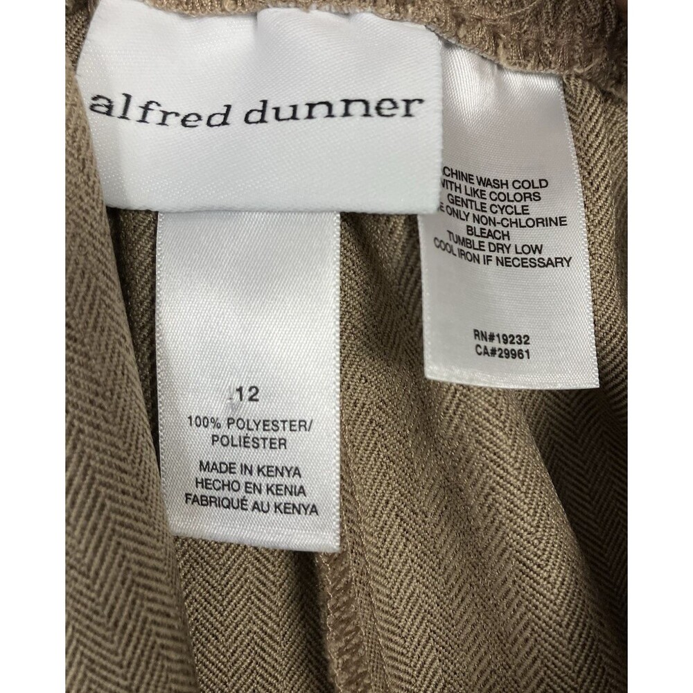 Alfred Dunner Womens 1/2 Elastic Waist Tan Pull On Dress Pants Size 12 - Picture 2 of 5
